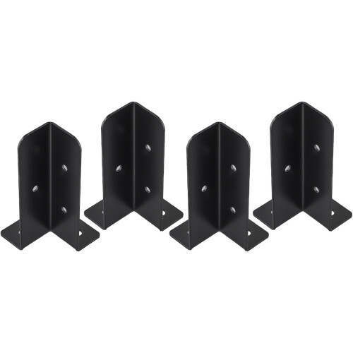Adjustable Deck Post Base Brackets 4 Pcs for 4x4 Wood Columns Rust Resistant Outdoor Anchor Kit 1