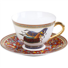 Luxury Bone China Coffee Cup and Saucer Set Elegant Porcelain Mug for Espresso and Gift