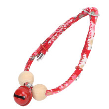 Red Cotton Adjustable Rabbit Collar with Bell Pendant for Small Animals L