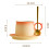 Ceramic Coffee Cup and Saucer Set with Spoon, Large Capacity Gradient Design for Home or Office Gift 5