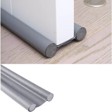 Door Draft Stopper 96cm PVC Under Door Seal Strip Blocker for Noise Cold Wind Dust Leather Grey