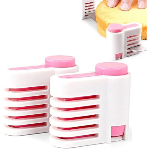 Adjustable Cake Leveler and Slicer 2 Pack with 5 Layer Design for Even Cake Layering