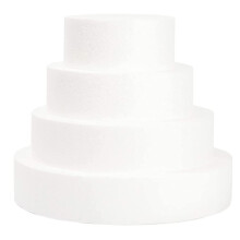 Round Foam Cake Dummy Set of 4 for DIY Wedding Cakes, Party Decorations and Display