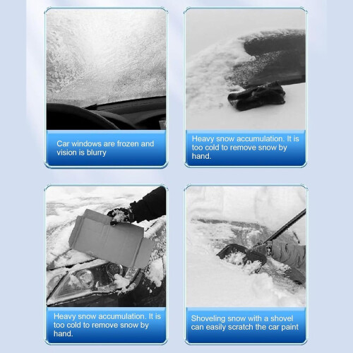 Car Snow Ice Scraper with Ergonomic Foam Grip Double Head Retractable for Windshield Window SUV 2