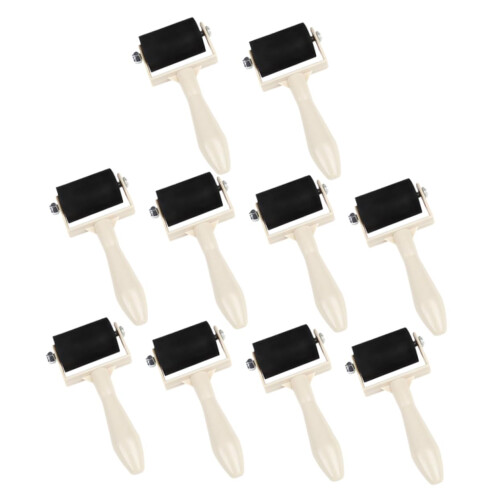 10pcs Printmaking Roller Set with Ergonomic Grip for Smooth Ink Application and Art Crafts