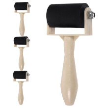 4PCS Rubber Brayer Printmaking Rollers with Smooth Ink Application and Easy Clean Design