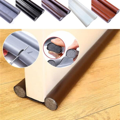 Door Draft Stopper Double Sided Under Door Draft Blocker for Noise and Wind Reduction Grey 2