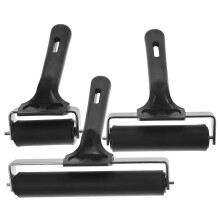 3pcs Printmaking Roller Set Rubber Brayer for Block Printing and Scrapbooking with Ergonomic Grip and Smooth Ink Coverage