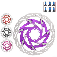 160mm Bike Disc Brake Rotor in Aluminium Alloy and Carbon Steel for MTB Road Cycling (Purple)