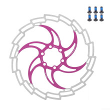 Bike Disc Brake Rotor 180mm Stainless Steel 6 Bolt Mount for MTB Road Cycling (Pink)