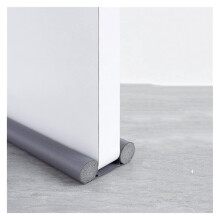 Door Draft Stopper 93cm PU Gray Under Door Seal Dual Seal Design Energy Saving Noise Reduction