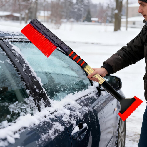 Ice Scraper with Extendable Handle and Foam Grip for Car Windshield Snow Removal in Winter 1