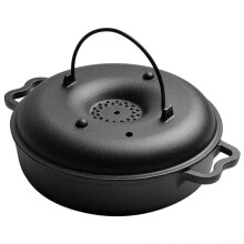 Cast Iron Cooking Pan with Lid for Grilling Sweet Potatoes and Roasting Vegetables