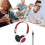 Wired OverEar PC Gaming Headset with Noise Cancelling Mic, Foldable for Computer Tablet Wine Red 3
