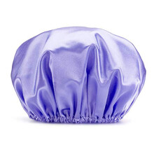 Waterproof Shower Cap Plastic Bath Hair Protector Reusable for Women Home Spa (Purple)