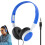Wired OverEar Headphones with Noise Cancelling, Foldable OnEar Headset for PC, Tablet, Mobile – Light Blue 1