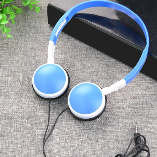 Wired OverEar Headphones with Noise Cancelling, Foldable OnEar Headset for PC, Tablet, Mobile – Light Blue 1