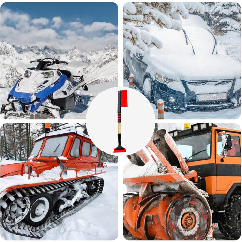 Car Snow Brush with Ice Scraper, DoubleHead Snow Removal, Extendable Handle, Ergonomic Foam Grip 1