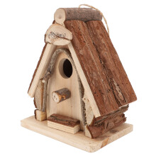 Hängendes Vogelhaus aus Outdoor-Kiefernholz für Garten, Terrasse und Balkon Dekoration