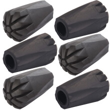 Trekking Pole Tips Extra Thick WearResistant Rubber Protectors Fits 11mm Hiking Poles Black