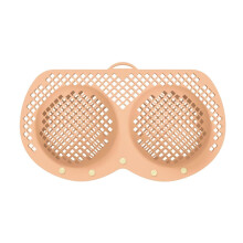 Bra Laundry Wash Bag Mesh Lingerie Protector with Silicone Frame AntiDeformation Container Apricot