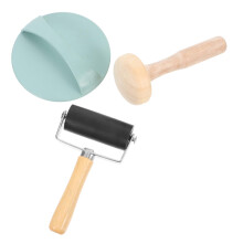 Block Printing Tool Set with Linocut Printmaking Rollers Wooden Mallet for Artists and Beginners