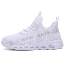 Kids Running Shoes Boys Sports Sneakers Breathable Lightweight Outdoor LaceUp Black and White Sizes