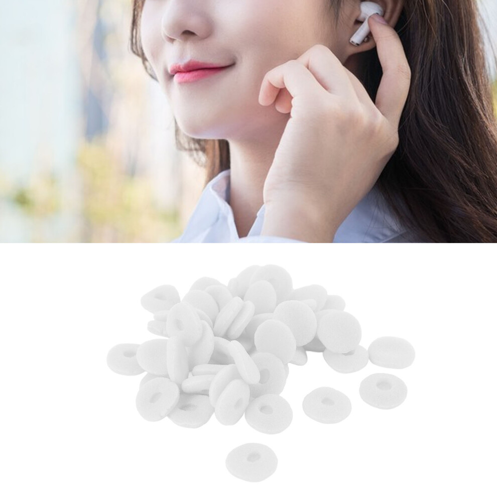 50Pcs Foam Earbuds Cover 15Mm Sponge Replacement Tips For Mp3 Mp4 Tablets White 9341382488743