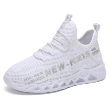 Kids Running Shoes Breathable Lightweight Outdoor Sports Trainers for Boys and Girls White UK 10.5
