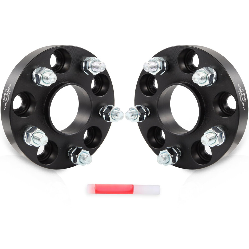 1 Inch 5X4.5 Hubcentric Wheel Spacers 64.1Mm Bore 12X1.5 Studs For Acura Honda Wider Stance Black 9365369585829