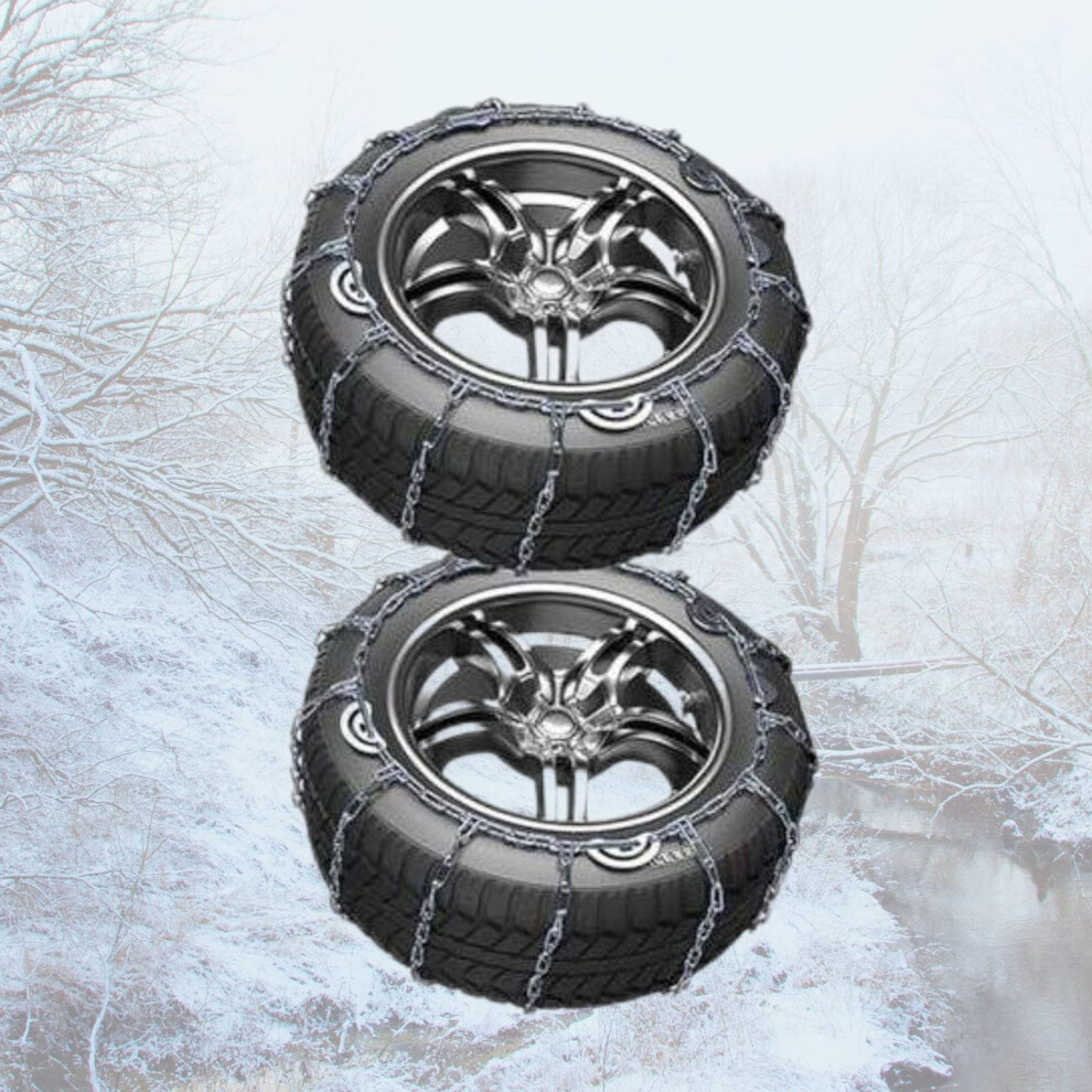 Snow Chains For Cars 265/70R15 Set Of 2 Heavy Duty Antiskid Tire Chains For Improved Winter Traction 9365369586611