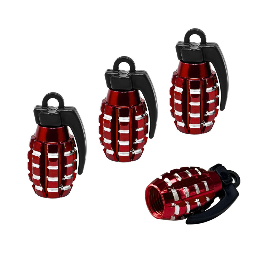 Tire Valve Stem Caps Aluminum Waterproof Dustproof Universal Fit Car Truck Suv Bike Red 9164114409386