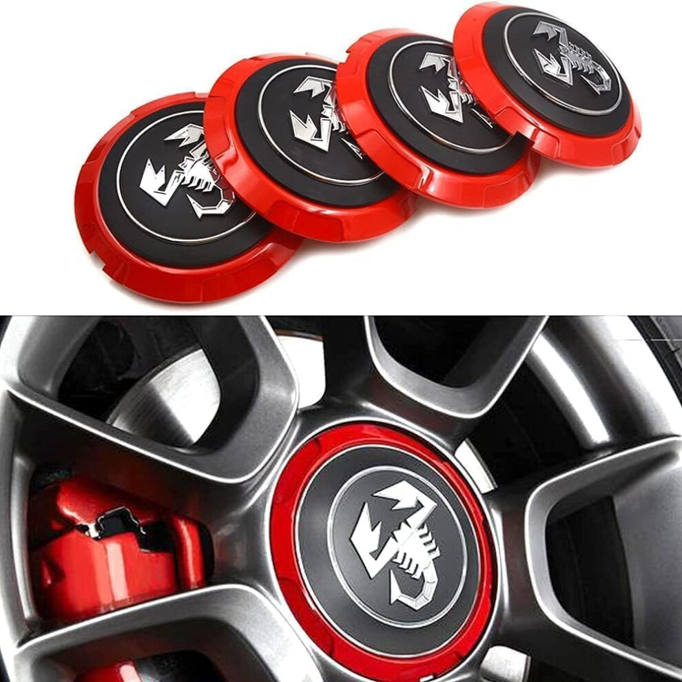 4Pcs Car Wheel Center Caps 133Mm Aluminum For Abarth 500 595 695 Coppa Coppone Durable Fit 9164114409539