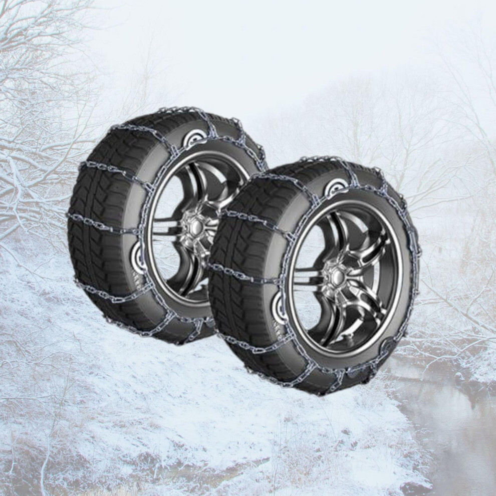 Snow Chains For Cars 2Pcs 235/85R16 Heavy Duty Tire Chains Enhanced Snow Traction Winter Driving 9365369586789
