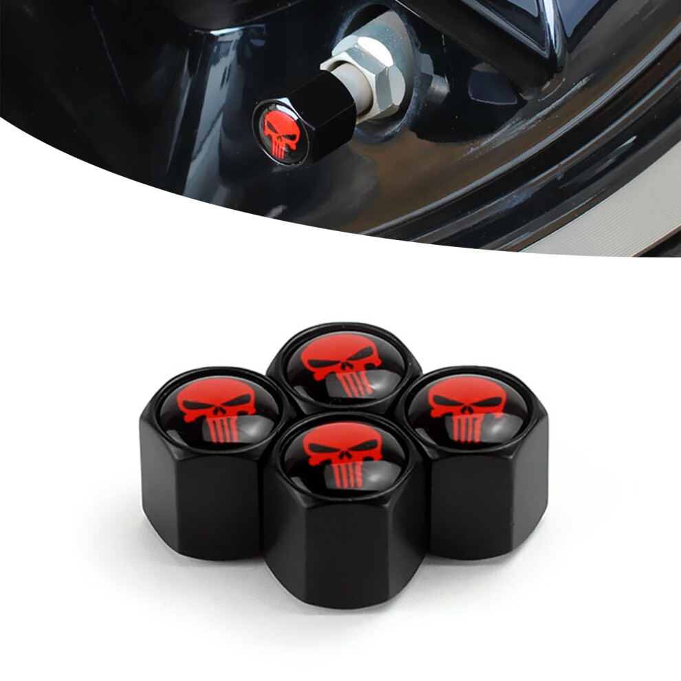 Aluminum Tire Valve Stem Caps 4Pcs Set Dustproof Waterproof Universal Fit For Cars Trucks Bikes Red 9365369586802