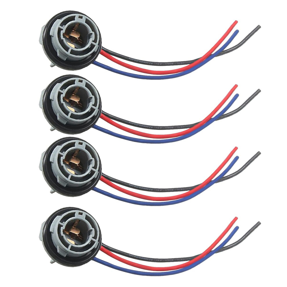 4Pcs 1157 Led Bulb Socket Harness, Waterproof Turn Signal Brake Tail Connector For Cars Trucks Suvs Light 9365369586987