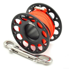 30m Scuba Diving Reel with Stainless Steel Swivel, Compact Aluminum Underwater Line Winder