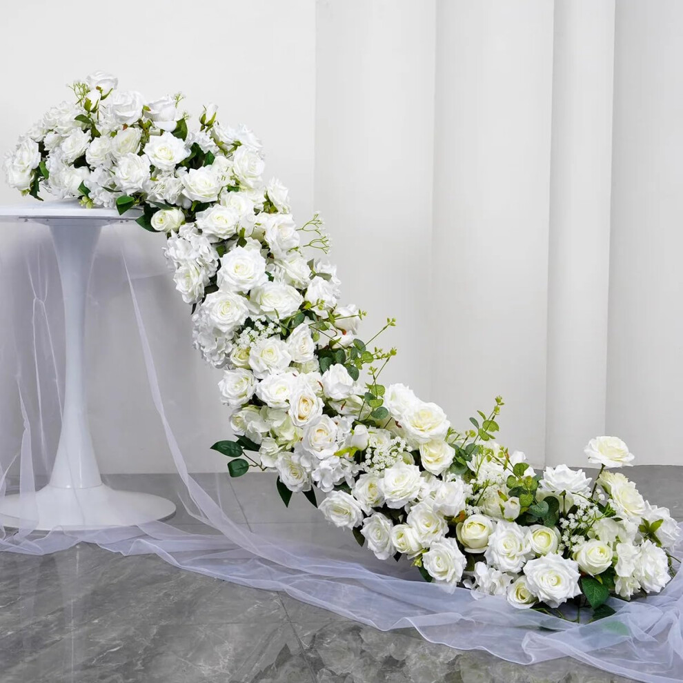 Artificial Rose Hydrangea Flower Wall Panels For Wedding Backdrop And Party Decor, 3Pcs 100X40cm 9164114411310