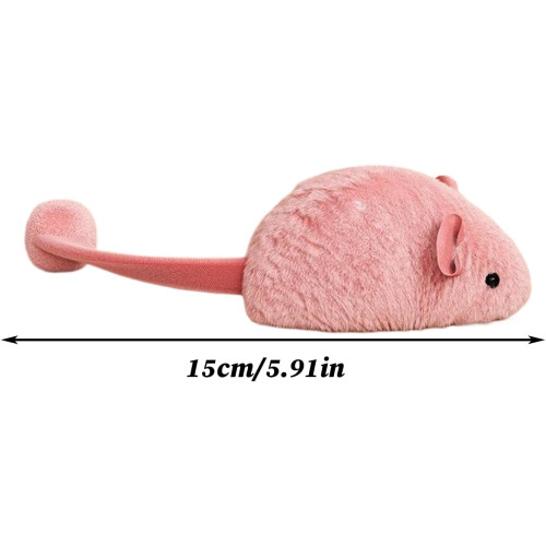 Interactive Cat Toy with Glowing Mouse, Realistic Sounds and Elastic Chew for Indoor Kittens 2
