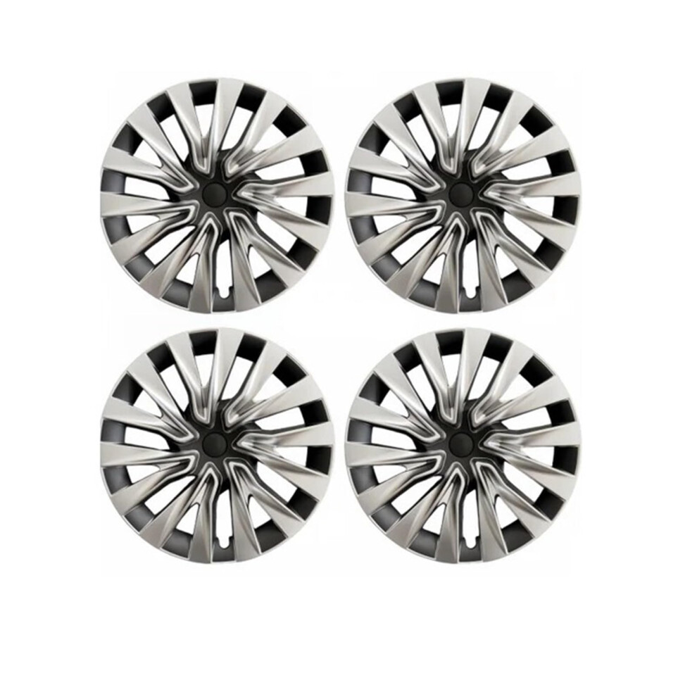 18 Inch Wheel Covers Hubcaps For Tesla Model 3 Highland, Full Rim Protection Sporty Upgrade Grey/Black 9164114411549