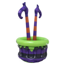 Halloween Inflatable Cooler Witch Pot PVC Ice Bucket for Party Camping Drink Storage