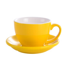 Ceramic Coffee Mug 300ML with Spoon and Saucer, Stylish Heat Resistant Tea Cup for Home and Office