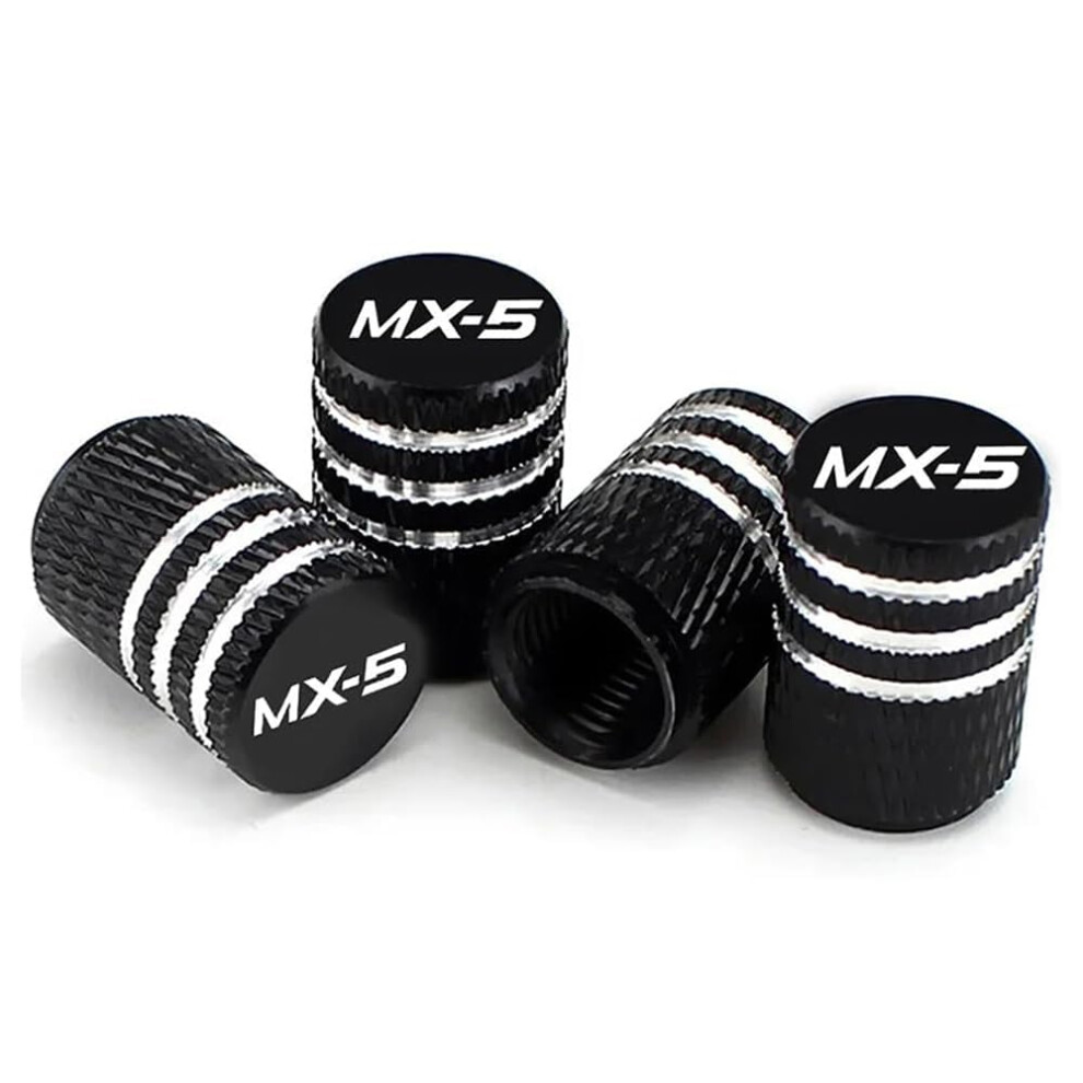 4Pcs Tire Valve Stem Caps Set For Mazda Mx5, Corrosionresistant, Protects Valve Cores 9164114412218