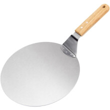 12 Inch Stainless Steel Pizza Peel with Wooden Handle, Heat Resistant Paddle for Oven Baking