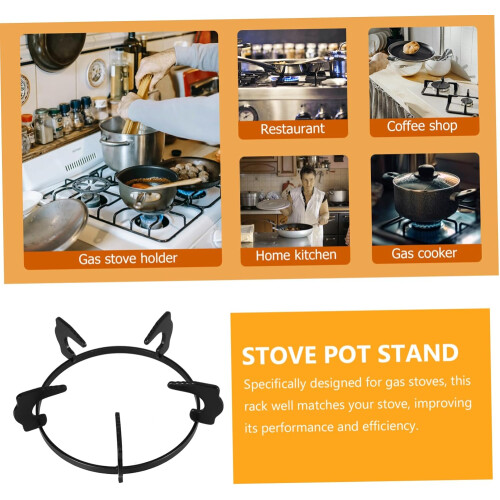 Cast Iron Wok Stand for Gas Stove – Rectangular Pan Support, Heavy Duty Durable Design, Easy Installation 1