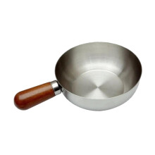 Stainless Steel Milk Pan with Wooden Handle, Small Saucepan for Heating Milk, Sauces and Oils