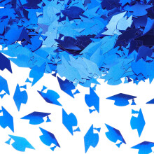 1000pcs Blue Metallic Graduation Cap Confetti for Party Table Scatter Decorations and DIY Crafts