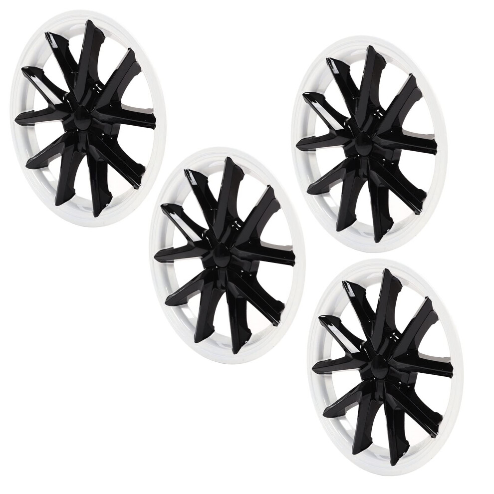 18 Inch Wheel Covers Abs Hubcaps For Tesla Model 3 2017Â2022 Sporty Scratch Protection White/Black 9365369590533