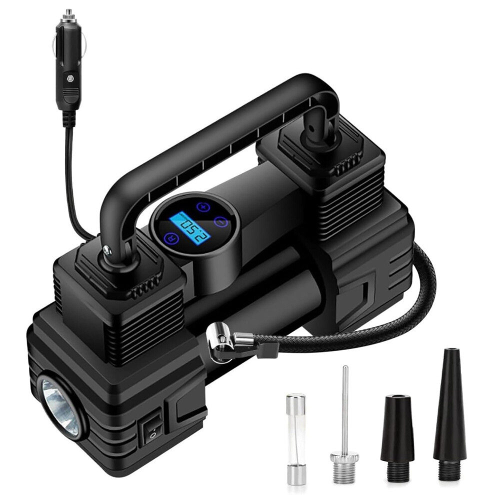 Portable Tire Inflator 12V Digital Air Compressor With Gauge Fast Inflation Auto Shutoff Led 9164114414212