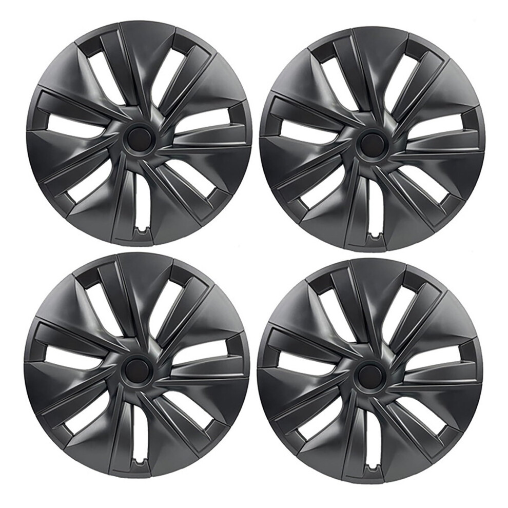 19 Inch Hub Caps Gun Wheel Covers Full Protection Easy Snap Installation For Tesla Model Y Gray 9164114414458